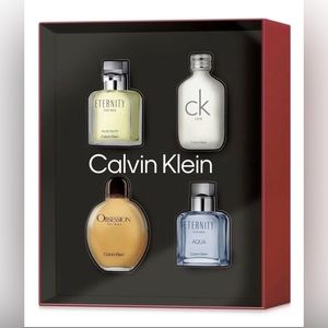 NEW Calvin Klein CK 4 PCS Perfume Mini Gift Set MEN .5 oz  15 ml Travel Eternity